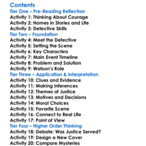 The Adventure Of The Abbey Grange Arthur Conan Doyle Worksheet Activity Booklet