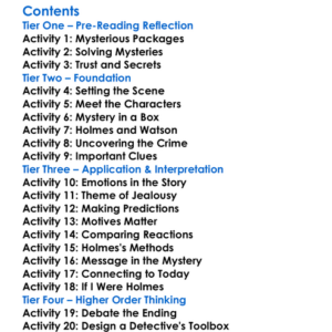 The Adventure Of The Cardboard Box Arthur Conan Doyle Worksheet Activity Booklet