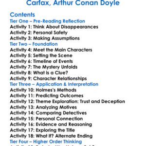 The Adventure Of The Disappearance Of Lady Frances Carfax Arthur Conan Doyle Worksheet Activity Booklet