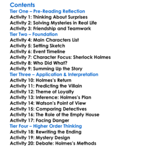 The Adventure Of The Empty House Arthur Conan Doyle Worksheet Activity Booklet