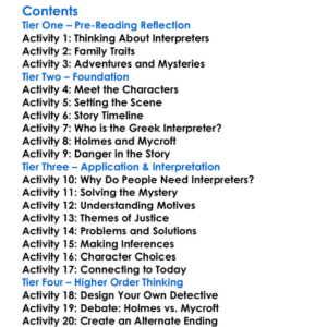 The Adventure Of The Greek Interpreter Arthur Conan Doyle Worksheet Activity Booklet