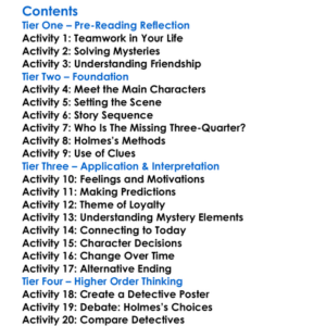 The Adventure Of The Missing Three-Quarter Arthur Conan Doyle Worksheet Activity Booklet