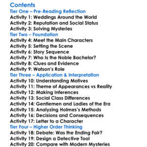 The Adventure Of The Noble Bachelor Arthur Conan Doyle Worksheet Activity Booklet