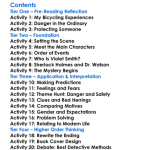 The Adventure Of The Solitary Cyclist Arthur Conan Doyle Worksheet Activity Booklet