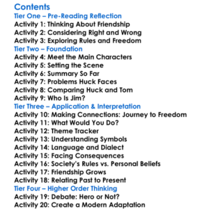 The Adventures Of Huckleberry Finn Mark Twain Worksheet Activity Booklet