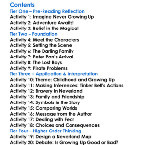 The Adventures Of Peter Pan Jm Barrie Worksheet Activity Booklet