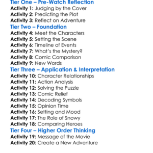 The Adventures Of Tintin 2011 Worksheet Activity Booklet