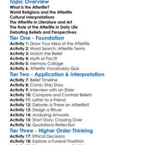 The Afterlife Beliefs And Perspectives Worksheet Activity Booklet