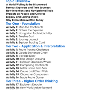 The Age Of Exploration Worksheet Activity Booklet