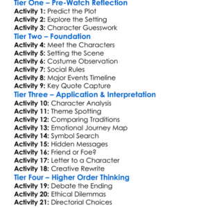 The Age Of Innocence 1993 Worksheet Activity Booklet