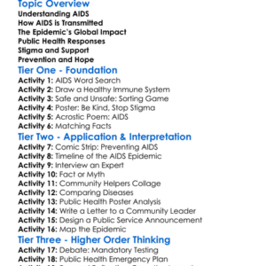 The Aids Epidemic And Public Health Worksheet Activity Booklet