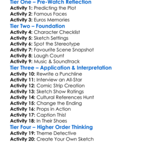 The All Star Euros Sketch Show 2024 Worksheet Activity Booklet