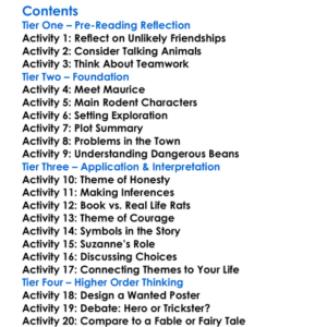 The Amazing Maurice And His Educated Rodents Terry Pratchett Worksheet Activity Booklet