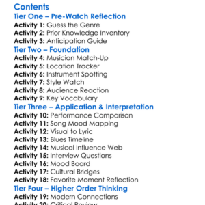 The American Folk Blues Festival The British Tours 1963-1966 2007 Worksheet Activity Booklet