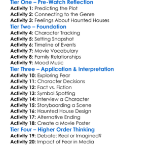 The Amityville Haunting 2011 Worksheet Activity Booklet