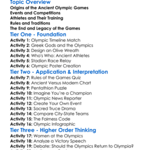 The Ancient Olympic Games Worksheet Activity Booklet