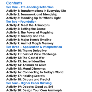 The Animorphs Series Ka Applegate Worksheet Activity Booklet