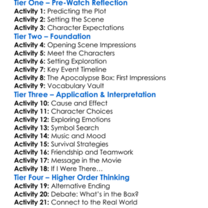The Apocalypse Box 2024 Worksheet Activity Booklet