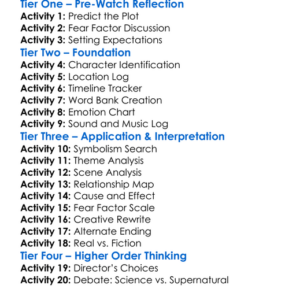 The Apparition 2012 Worksheet Activity Booklet