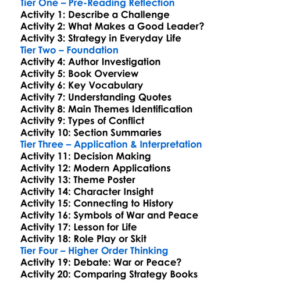 The Art Of War Sun Tzu Worksheet Activity Booklet