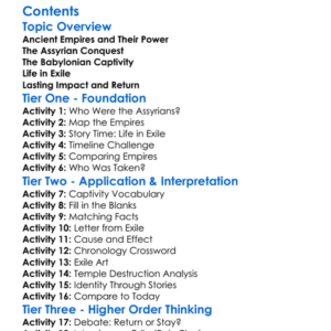 The Assyrian And Babylonian Captivities Worksheet Activity Booklet