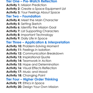 The Astronaut 2025 Worksheet Activity Booklet