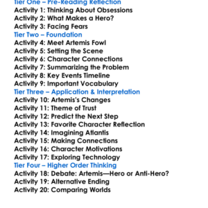 The Atlantis Complex Eoin Colfer Worksheet Activity Booklet