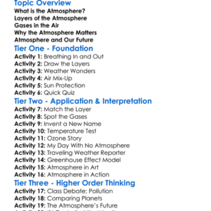 The Atmosphere Worksheet Activity Booklet