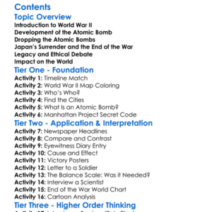 The Atomic Bomb And The End Of World War Ii Worksheet Activity Booklet