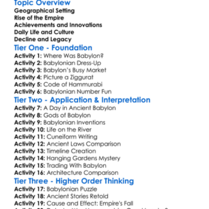 The Babylonian Empire Worksheet Activity Booklet