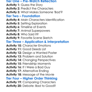 The Bad Guys Worksheet Activity Booklet