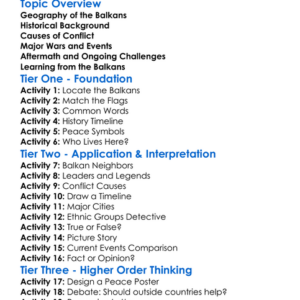 The Balkan Conflicts Worksheet Activity Booklet