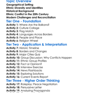 The Balkans And Ethnic Conflict Worksheet Activity Booklet