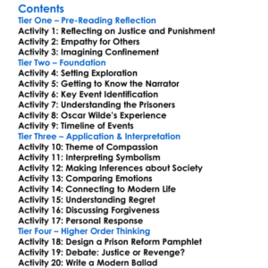 The Ballad Of Reading Gaol Oscar Wilde Worksheet Activity Booklet