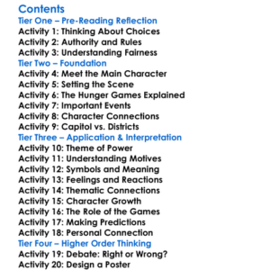 The Ballad Of Songbirds And Snakes Suzanne Collins Worksheet Activity Booklet