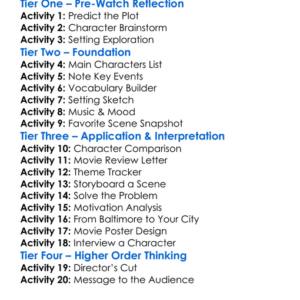 The Baltimorons 2025 Worksheet Activity Booklet