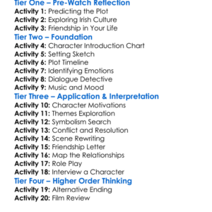 The Banshees Of Inisherin 2022 Worksheet Activity Booklet