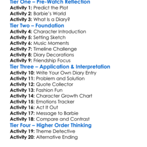 The Barbie Diaries 2006 Worksheet Activity Booklet