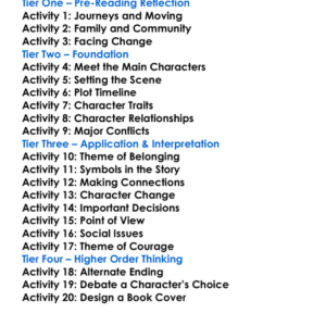 The Bean Trees Barbara Kingsolver Worksheet Activity Booklet