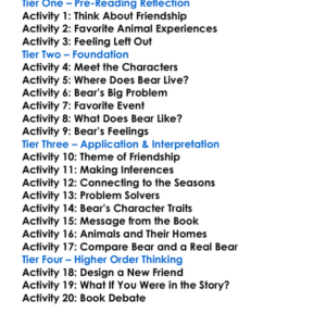 The Bear Books Karma Wilson Worksheet Activity Booklet