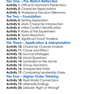 The Belko Experiment 2016 Worksheet Activity Booklet