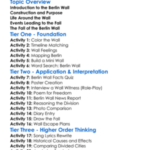 The Berlin Wall And Its Fall Worksheet Activity Booklet