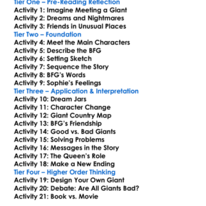 The Bfg Roald Dahl Worksheet Activity Booklet