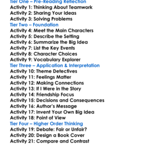 The Big Idea Andrew Clements Worksheet Activity Booklet
