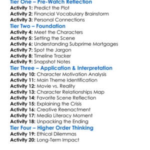 The Big Short 2015 Worksheet Activity Booklet