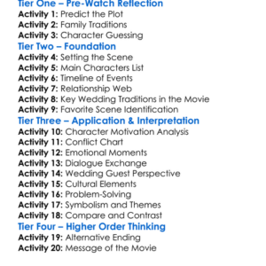 The Big Wedding 2013 Worksheet Activity Booklet