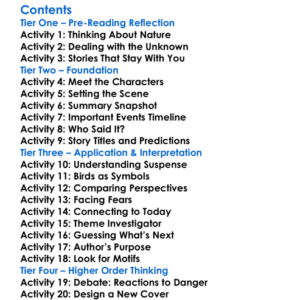 The Birds And Other Stories Daphne Du Maurier Worksheet Activity Booklet