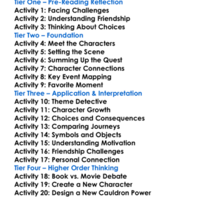 The Black Cauldron Worksheet Activity Booklet