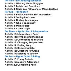 The Black Riders Stephen Crane Worksheet Activity Booklet