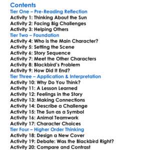 The Blackbird Who Stole The Sun Jill Tomlinson Worksheet Activity Booklet